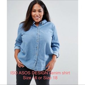 ISO ASOS Design Denim shirt - size 16 or 18